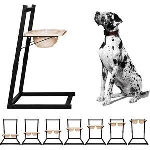 Mellart Elevated Dog Bowls for Large Dogs - Adjustable From  6.7"- 25"